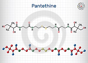 Pantethine, Ño-enzyme pantethine, bis-pantethine molecule. It is is dimeric form of pantetheine. Is supplement for lowering blood