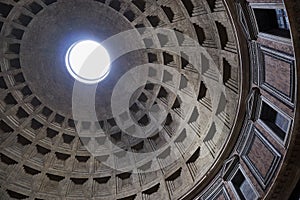 Pantheon ceiling in Rome, Italy