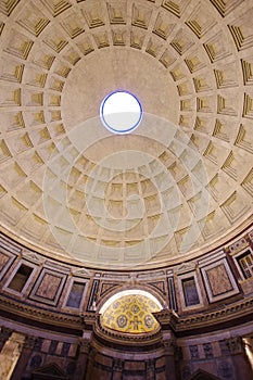 Pantheon cupola in ancient Rome, Italy