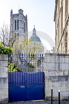 Pantheon dome and Saint Etienne du Mont church in Paris