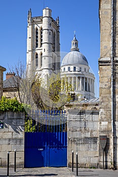 Pantheon dome and Saint Etienne du Mont church in Paris