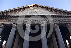 Pantheon Front Columns Agrippa Rome Italy photo