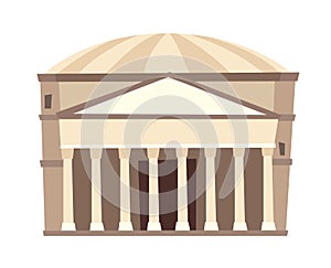 Pantheon, Italy architecture landmark vector illustration