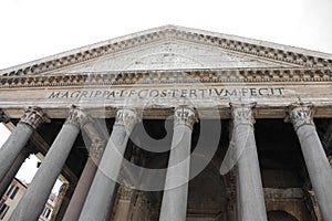 Pantheon with latin roman text  that means Marco Agrippa son of