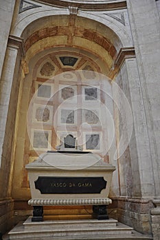 Pantheon National tomb niche details interior from Alfama district in Lisbon