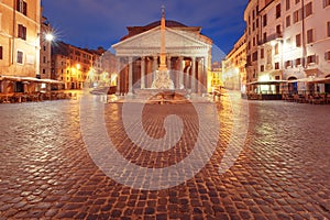 The Pantheon at night, Rome, Italy