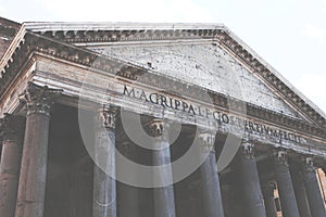 The Pantheon, a old ancient building in Rome/Italy. photo