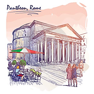 Pantheon painted sketch