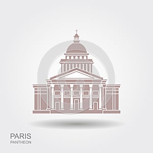Pantheon in Paris, France. Landmark icon in flat style