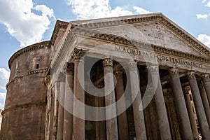 Pantheon roman temple and catholic church in rome Italy.