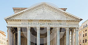 Pantheon in Rome with blue sky