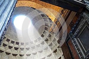 The Pantheon's Dome as Seen From Outside the Entrance Gate