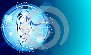 Panther with blue light effects