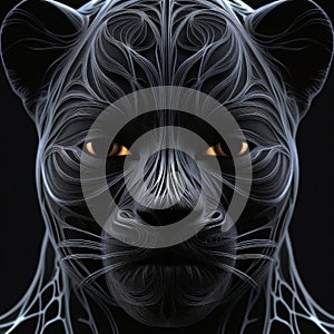 panther face, looking at camera with intense expression generative ai