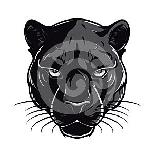 Panther head logo design. Abstract drawing panther face. Cute panther face photo