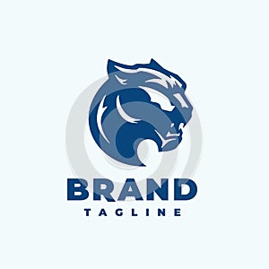 Panther Head vector logo design template illustration