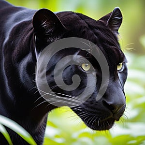 The panther prowls as a symbol of our inner struggles, its brilliant darkness embodying fears.