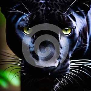 The panther prowls as a symbol of our inner struggles, its brilliant darkness embodying fears.