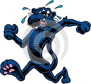 Panther Running Scared Vector Illustration