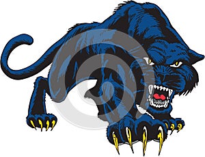 Panther Stalking Vector Illustration