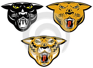 Panther,tiger and puma heads