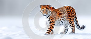Panthera pardus on white background , AI generated