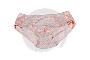 Panties isolated on a white background. Pink fishnet underpants