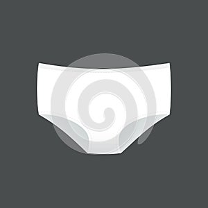 Panties symbol. Woman underwear type: shortie, boy shorts. Vector illustration, flat design photo