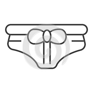 Panties thin line icon. Woman underware vector illustration isolated on white. Girls panty outline style design