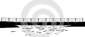 Pantone Bridge silhouette. Transport road construction. Isolated on white background. Vector