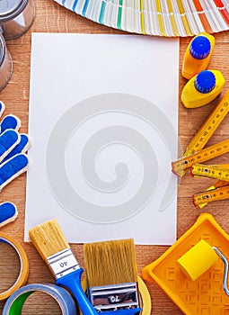 Pantone fan and home improvement paint tools on