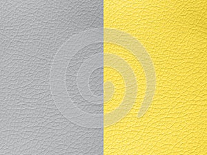 Pantone trend color of the Year 2021Illuminating yellow and Ultimate Grey. Texture Leather Bumpy Pattern Copy Space