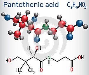 Pantothenic acid vitamin B5, pantothenate . Structural chemi