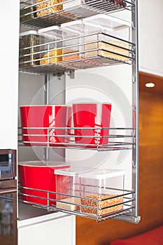 Order in the kitchen. Storage system.