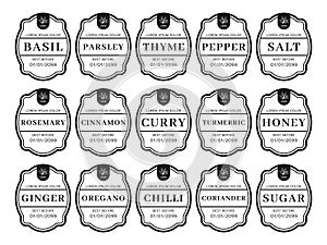 Pantry spice jar seasoning label sticker organizer set