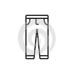 Pants icon line design. Denim, outline, jeans icons vector illustration. Pants editable stroke icon.