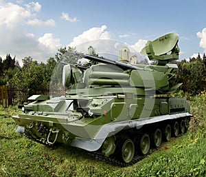 The Pantsir-S1. SA-22 Greyhound, a combined surface-to-air missile and anti-aircraft artillery weapon system