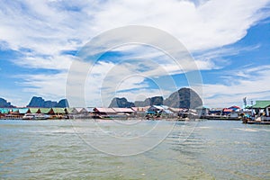 Panyi Island settlement built on stilts of Phang Nga Bay.