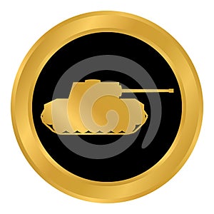 Panzer button on white.