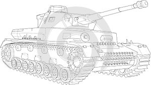 Panzer IV tank sketch photo