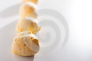 Pao de Queijo is a cheese bread ball from Brazil. Also known as