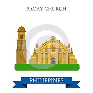 Paoay Church Philippines vector flat attraction sightseeing