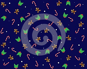 Christmas background with gingerbreadmen