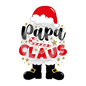 Papa Claus - funny decoation with Santa\'s hat ,candy cane and boots.