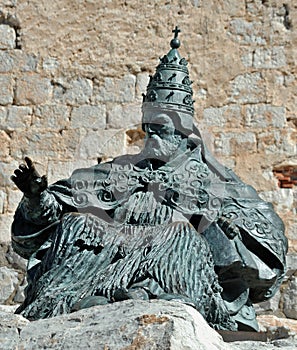 Papa Luna - Pope statue in Peniscola, Castellon - Spain