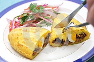 Papa rellena, peruvian stuffed potatoes