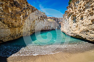 Papafragas beach in Milos island, Greece