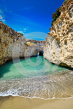 Papafragas beach in Milos island, Greece