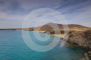 Papagayo beach, a shell-shaped beach