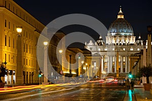 Papal Basilica of Saint Peter at night